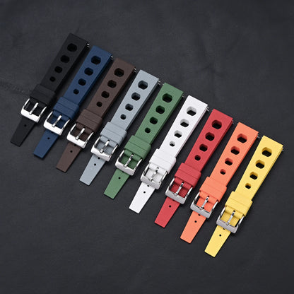FKM Bracelet de montre pour Omega × montre/Rolex/IWC Bracelet 20mm 22mm Bracelet à dégagement rapide Bracelet en caoutchouc souple respirant