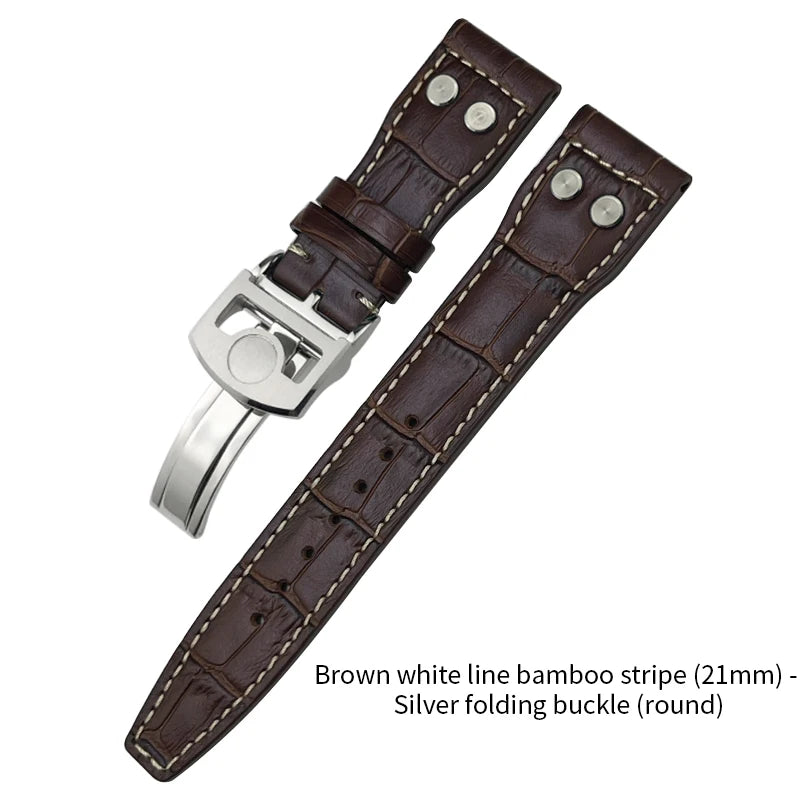 Bracelet de montre en cuir de vachette Rivet Optics, bracelet de montre en cuir véritable, IWC, Suffino 77, Suff5009, Big Pilot, Spitfire, Le Petit Prince, 21mm, 22mm