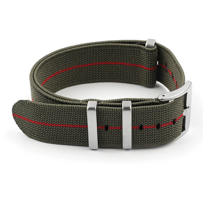 Premium Quality Nylon Watch Strap, 18mm 20mm 22mm, Black, Green, Khaki, Grey, Elastic, Replacement Bracelet for Men