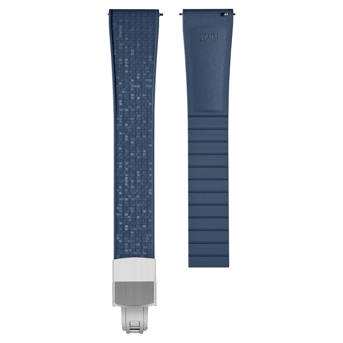 Cinturino per orologio in gomma di alta qualità - Fibbia argento, oro o nero