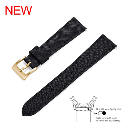 Bracelet de montre en cuir vintage cousu, 18mm, 19mm, 20mm, 21mm, 22mm, 23mm, 24mm, à dégagement rapide, rétro, durable, bracelets de remplacement