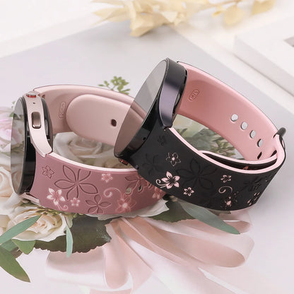 Bracelet en Silicone pour Samsung Galaxy Watch 7 6 5 4 FE/5Pro 45mm sans espaces Sport Correa gravé Galaxy Watch6 Classic 43mm 47mm
