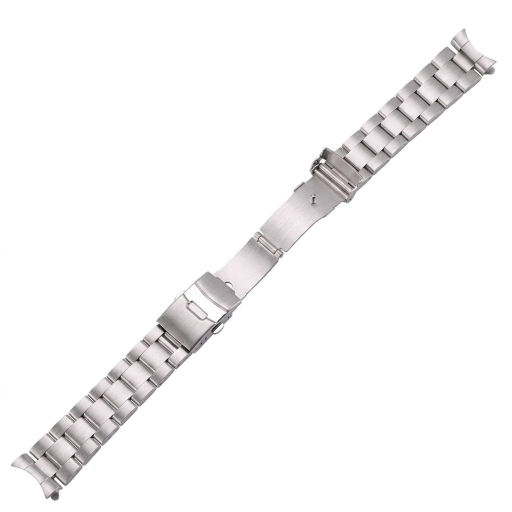 Bracelet de montre à extrémités courbes brossées, compatible avec SKX007 SKX009, 20 mm, 22 mm, en acier inoxydable argenté et noir