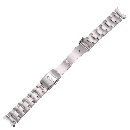 Bracelet de montre à extrémités courbes brossées, compatible avec SKX007 SKX009, 20 mm, 22 mm, en acier inoxydable argenté et noir