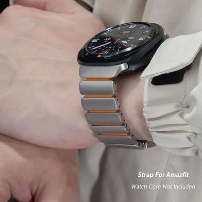 Luxury Titanium Magnetic Bracelet for Samsung Galaxy Watch Ultra 47mm, Silicone Strap for Galaxy Watch 8 40 44 Classic 46
