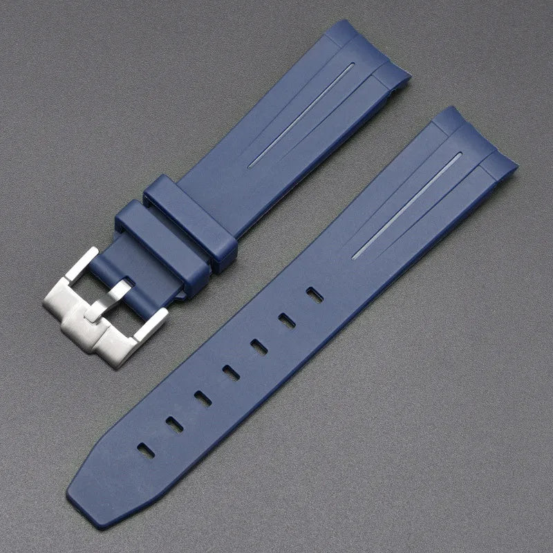 Curved End Rubber Strap for MoonSwatch, 20mm, for Men and Women, Waterproof Sport Watch Band