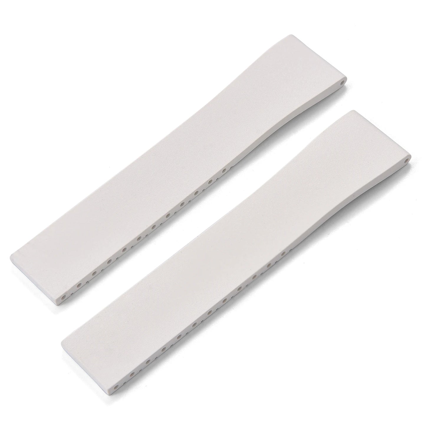 New CTS Fluororubber FKM Watch Straps 16mm 18mm 19mm 20mm 21mm 22mm Cut-to-Size Quick Release Butterfly Silver Buckle Watch Straps