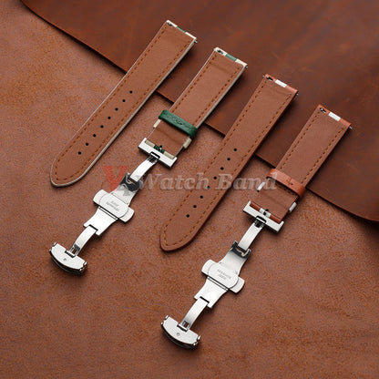 Cinturino colorato in vera pelle di vitello 22mm 20mm per orologio Seiko, cinturino per orologio Omega Business con fibbia a farfalla