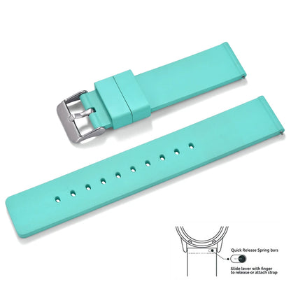 Bracelet de montre en caoutchouc Premium lisse - Rapide / Universel