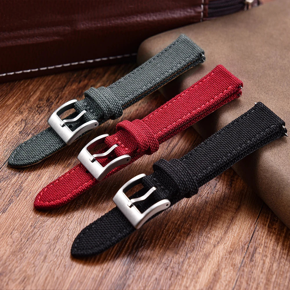 Per Cordura vela cinturino in pelle 18/20/22mm vela cinturini in nylon a sgancio rapido cintura in pelle per Omega Seiko
