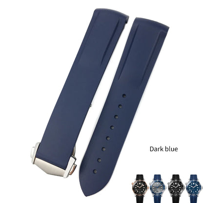 Bracelet de montre en caoutchouc et Silicone, 20mm 22mm, 19mm 21mm, pour montre Omega Seamaster 300 Planet Ocean, Longines Seiko SKX 007