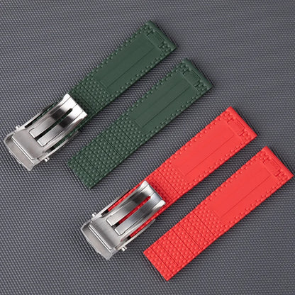 Cinturino in gomma fluoro intrecciata Milan, in gomma FKM, 21/22/23/24mm, adatto per orologi universali ad estremità piatta, per Breitling/Longines/Mido/IWC
