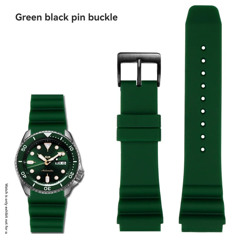 Bracelet en caoutchouc de 22mm pour SEIKO 5 SKX007 SKX009 tortue Mini MM SRPD Monster-noir bleu vert bracelet de montre de plongée bracelet de sport