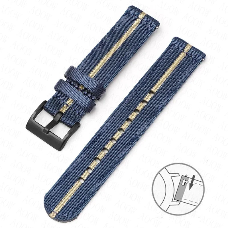 Bracelet en Nylon souple pour hommes et femmes, 18mm, 20mm, 22mm, 24mm, pour Omega Seamaster 007, toile à dégagement rapide, remplacement du bracelet de montre pour Seiko Casio