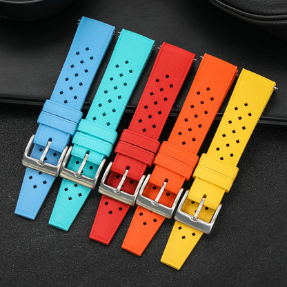 Bracelet de montre en caoutchouc FKM de qualité supérieure, 20mm 22mm, pour Seiko, Oris, Omega, plongée à dégagement rapide, étanche