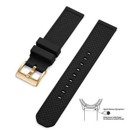 Premium Quality 18mm 20mm 22mm FPM/FKM Watch Strap, New Design Quick Release Fluoro Rubber Watchbands for Every Smartwatch Brand