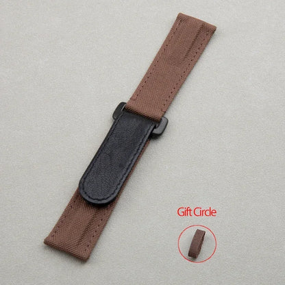 Accesorios universales, correa de reloj de tela de nailon y cuero de 22 mm, para correa Rolex, para Huawei, Tudor, Seiko, Tissot, Breitling