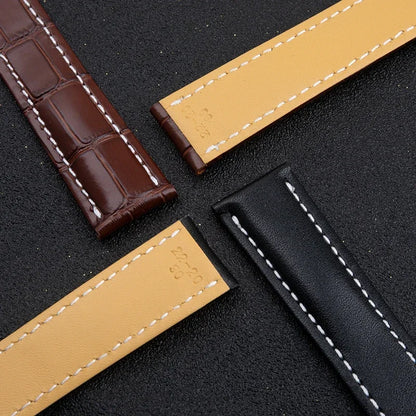 Cinturino universale in morbida pelle di vitello, per Breitling, 22mm 24mm, Avenger/Navitimer Premier, fibbia deployante in acciaio