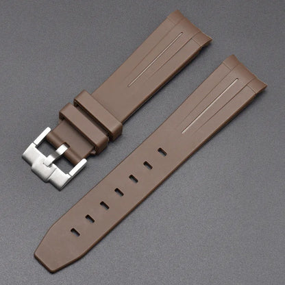 Curved End Rubber Strap for MoonSwatch, 20mm, for Men and Women, Waterproof Sport Watch Band