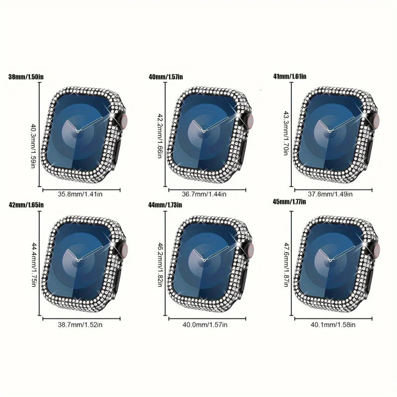 Блестящие стразы для корпуса Apple Watch, подходит для 38/40/41/42/44/45/49 мм, совместимо с Ultra/SE/10/9/8/7/6/5/4