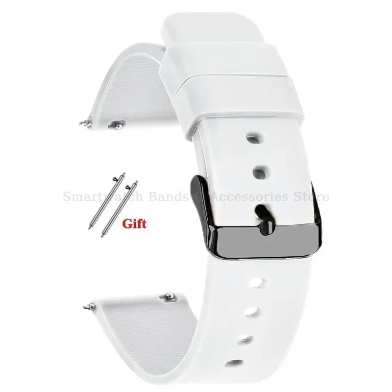 10mm 12mm 14mm 15mm 16mm 18mm 20mm 21mm 22mm 24mm Silicone Watch Band Quick Release Watch Strap for Men Women Universal Wristband