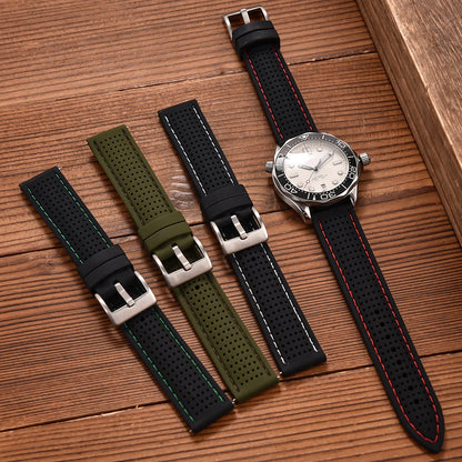 Bracelet de montre sport en silicone à dégagement rapide - Bracelet en caoutchouc souple respirant et imperméable, ajustement universel 18 mm 20 mm 22 mm pour hommes et femmes