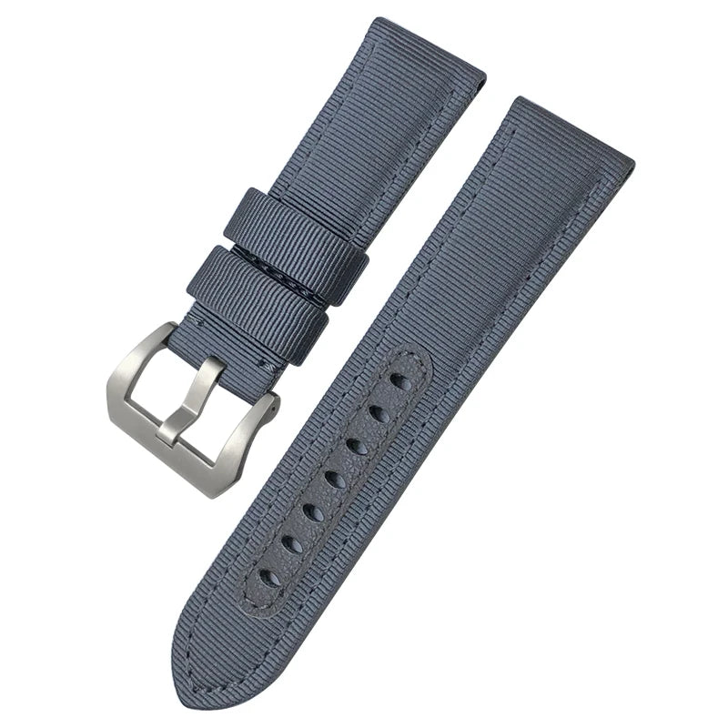 Cinturino per orologio in nylon da 24 mm per Panerai Submersible Luminor PAM verde blu grigio, in tessuto, tela, nuovo, con strumenti gratuiti