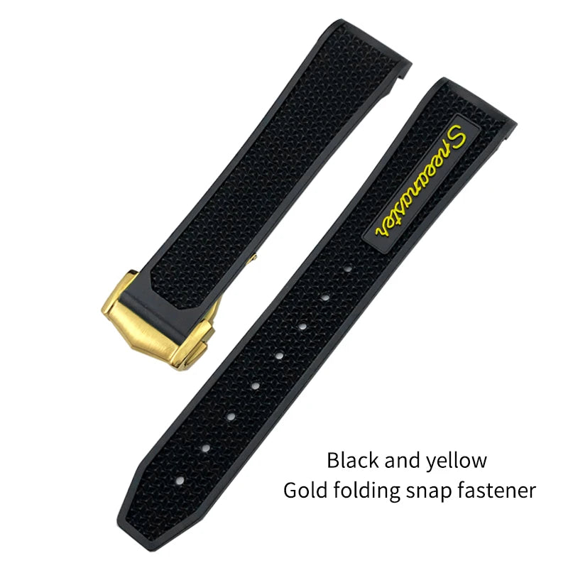 Soft Rubber and Silicone Watch Strap, 19mm 21mm 20mm 18mm, for Omega Speedmaster Seamaster 300 Sport Watch, Black and Blue Bracelets