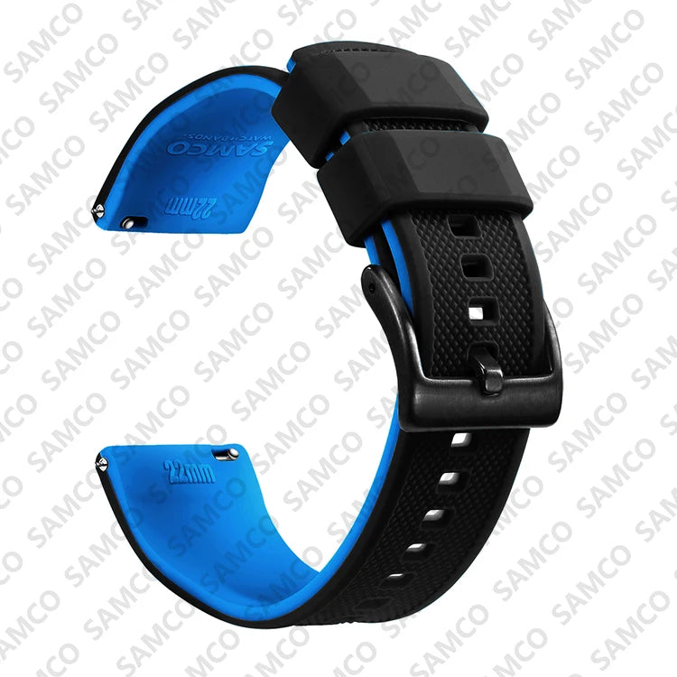 Bracelet de montre en Silicone de qualité supérieure, 18mm 20mm 22mm, à dégagement rapide, en caoutchouc, de remplacement