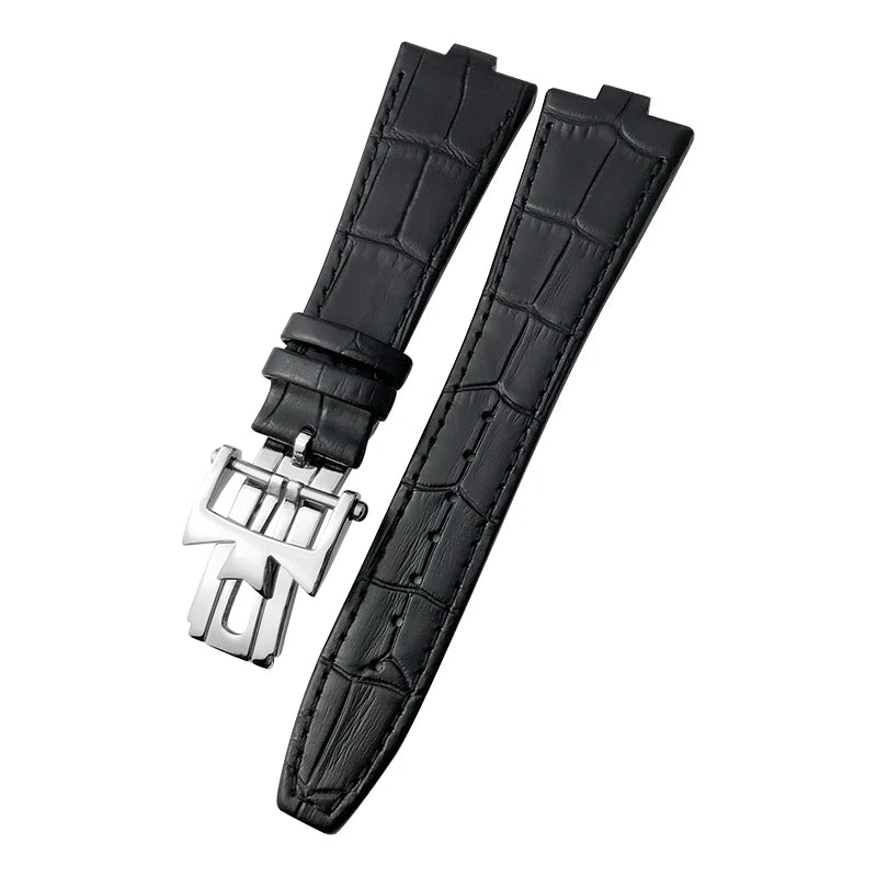 Remplacement du bracelet de montre en cuir de vachette véritable pour homme, VachAnderConstantin, cuir de veau d'outre-mer, noir, bleu, marron, bracelet, 25mm x 9mm