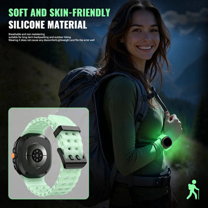 Cinturino per orologio sportivo luminoso in silicone Ocean per Samsung Galaxy Watch 8 9 40/44 mm 8 Classic 46 mm, cinturino di ricambio unisex
