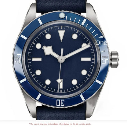 Ceramic watch bezel, 39.5x32.6mm, for Tudor Black Bay, inclined bezel, fitted scale, 12-hour, green luminous pearl, accessories