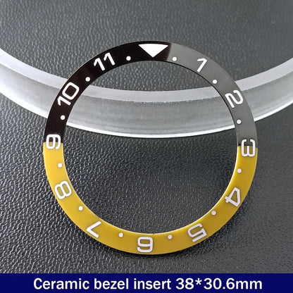 38mm x 30.6mm Sloped Ceramic Bezel GMT and Diving Watch Insert for 40mm Men's Watch Replacement Watch Bezel Inserts
