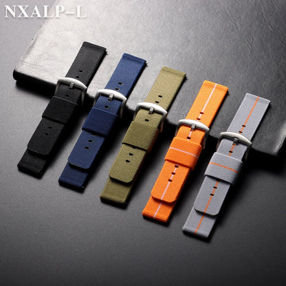 18mm 20mm 22mm 24mm Nylon Elastic Watch Strap Army Woven For Seiko Bracelet Military Sport Watch Band For Men Quick Release