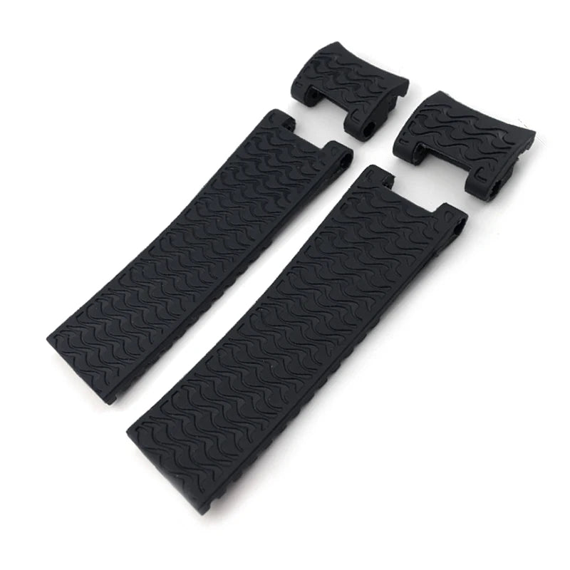 Correa de reloj de caucho de silicona de 22 mm compatible con Ulysse Nardin DIVER 263, negro, marrón, azul, 25*12 mm, impermeable