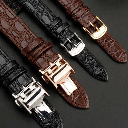Boucle pour Longines L2 L3 L4, bracelet de montre en cuir, fermoir pliant en métal 14mm 16mm 18mm, boucle papillon déployante en acier inoxydable