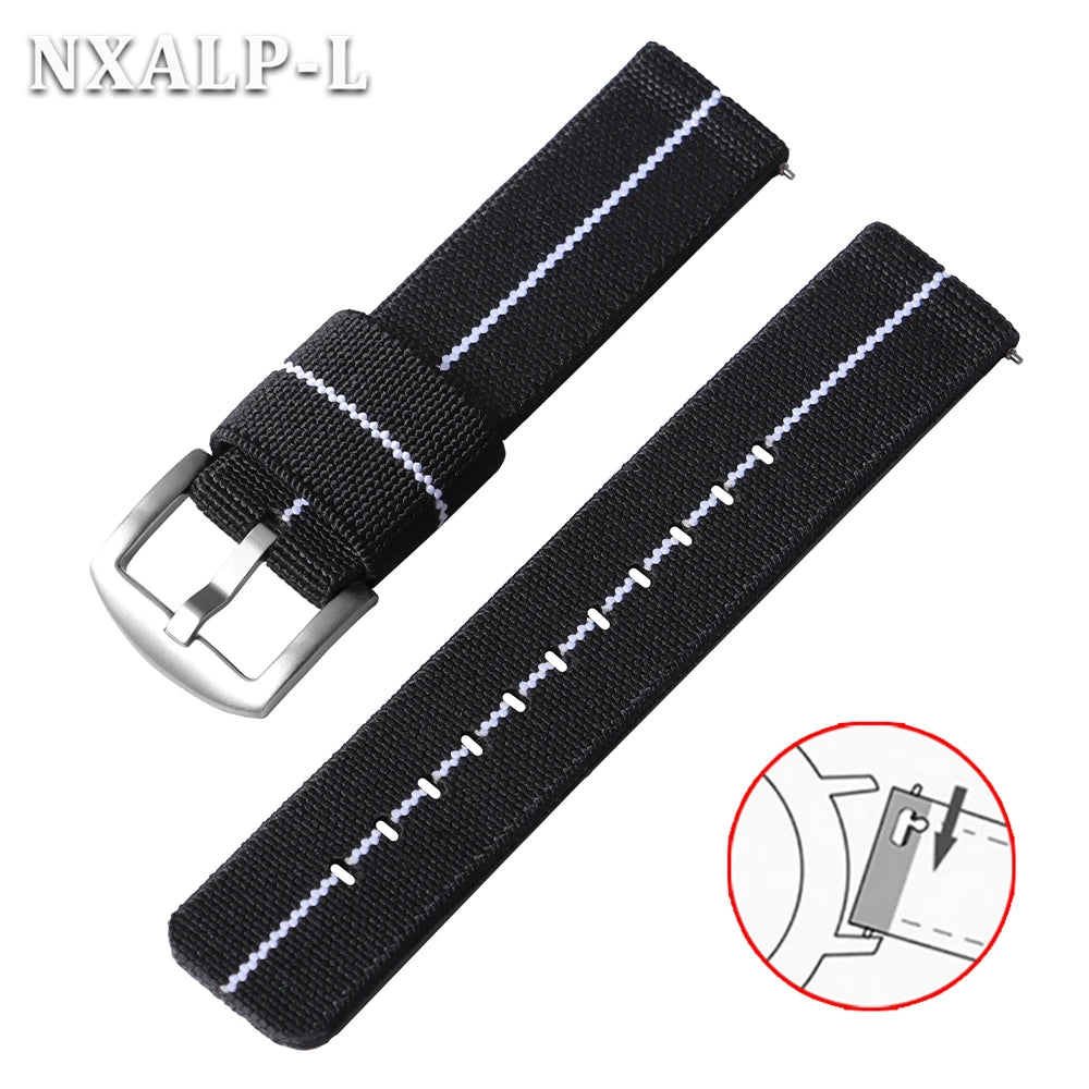 18mm 20mm 22mm 24mm Nylon Elastic Watch Strap Army Woven For Seiko Bracelet Military Sport Watch Band For Men Quick Release