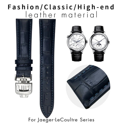 Bracelet de montre en cuir véritable pour Longines Jaeger, bracelet de montre pliable, noir, vert, bleu, 19mm, 20mm, 21mm, 22mm