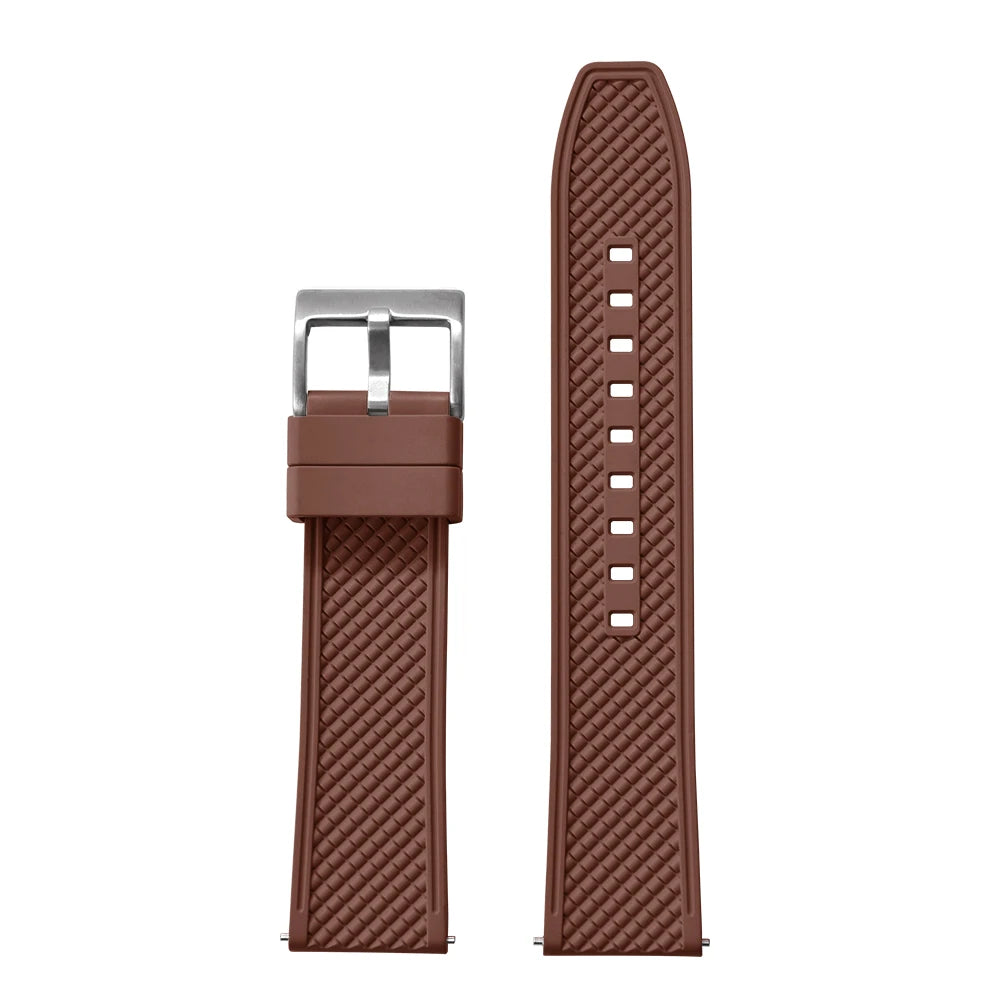 18mm 20mm 22mm 24mm haute qualité forme de balle FKM bracelet de montre en caoutchouc à dégagement rapide bracelet de plongée souple étanche pour HAISCH