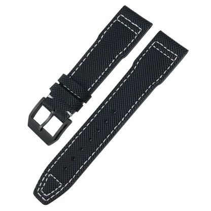 Cinturino per orologio in pelle di nylon testurizzata 20mm 21mm 22mm per orologi IWC Big Pilot PORTOFINO IW3777 cinturino in pelle bovina blu verde nero