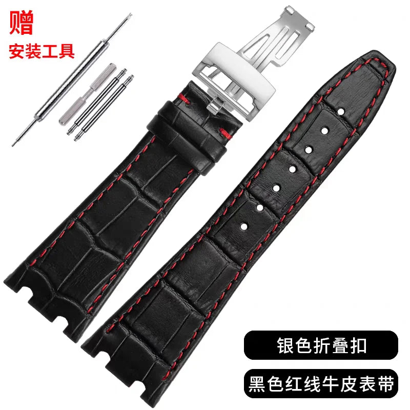 Bracelet de montre en cuir véritable pour Audemars Piguet Royal Oak Offshore AP 15400/15500/26331, Bracelet de remplacement pour hommes et femmes, 26mm