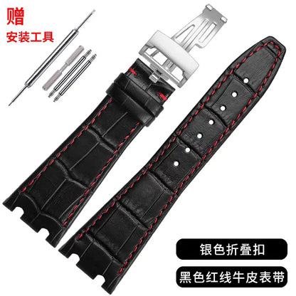 Bracelet de montre en cuir véritable pour Audemars Piguet Royal Oak Offshore AP 15400/15500/26331, Bracelet de remplacement pour hommes et femmes, 26mm