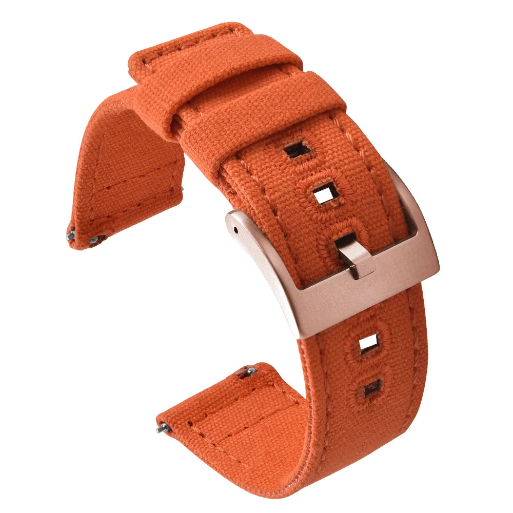 Universal Nylon Watch Strap, 20mm 22mm Quick Release Durable Retro Canvas Sport Belt for Omega Seiko Cartier