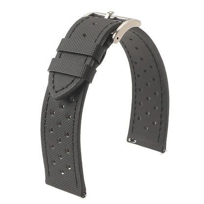 Premium sailcloth watch strap 18mm 19mm 20mm 22mm rally racing watch strap breathable perforated quick-release sports watch straps