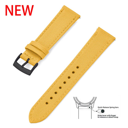 Leather and Nylon Watch Strap for Men and Women, 18mm 20mm 22mm, Quick Release, Universal, Suitable for Traditional Smartwatches
