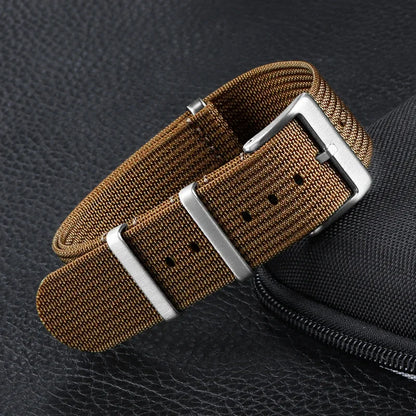 Cinturino per orologio in nylon di alta qualità, 18/20/22 mm, marrone, verde, nero, per uso militare, casual, sportivo, di ricambio