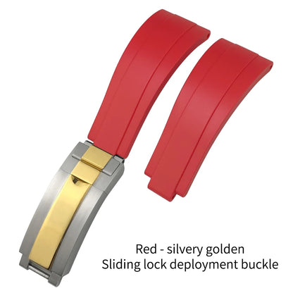 Natural Rubber Watch Strap for Rolex SUBMARINER Explorer Air King Deepsea, Soft Silicone Watch Band, High Quality, 20mm, 21mm