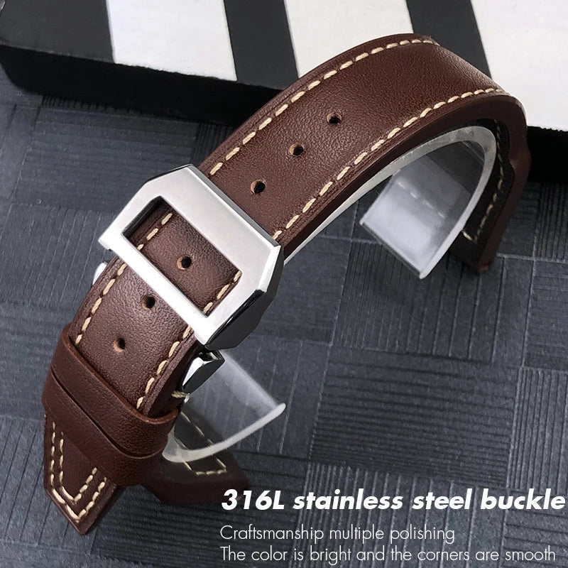 Bracelet de montre en cuir de vachette Rivet Optics, bracelet de montre en cuir véritable, IWC, Suffino 77, Suff5009, Big Pilot, Spitfire, Le Petit Prince, 21mm, 22mm