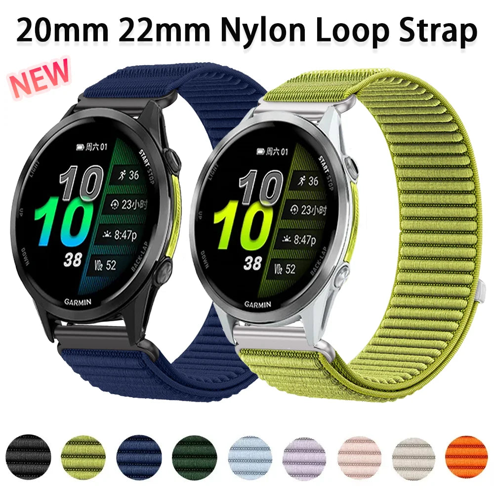 Bracelet en Nylon pour Garmin Forerunner 970 570 47/42mm 965 265 165 55 Venu 4 45/41mm, Garmin Active 6 5 Correa, 18mm 20mm 22mm