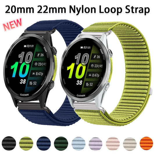 Nylon Strap for Garmin Forerunner 970 570 47/42mm 965 265 165 55 Venu 4 45/41mm, Garmin Active 6 5 Strap, 18mm 20mm 22mm